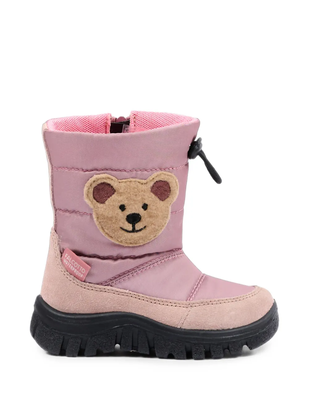 Falcotto teddy bear-patch quilted boots Roze