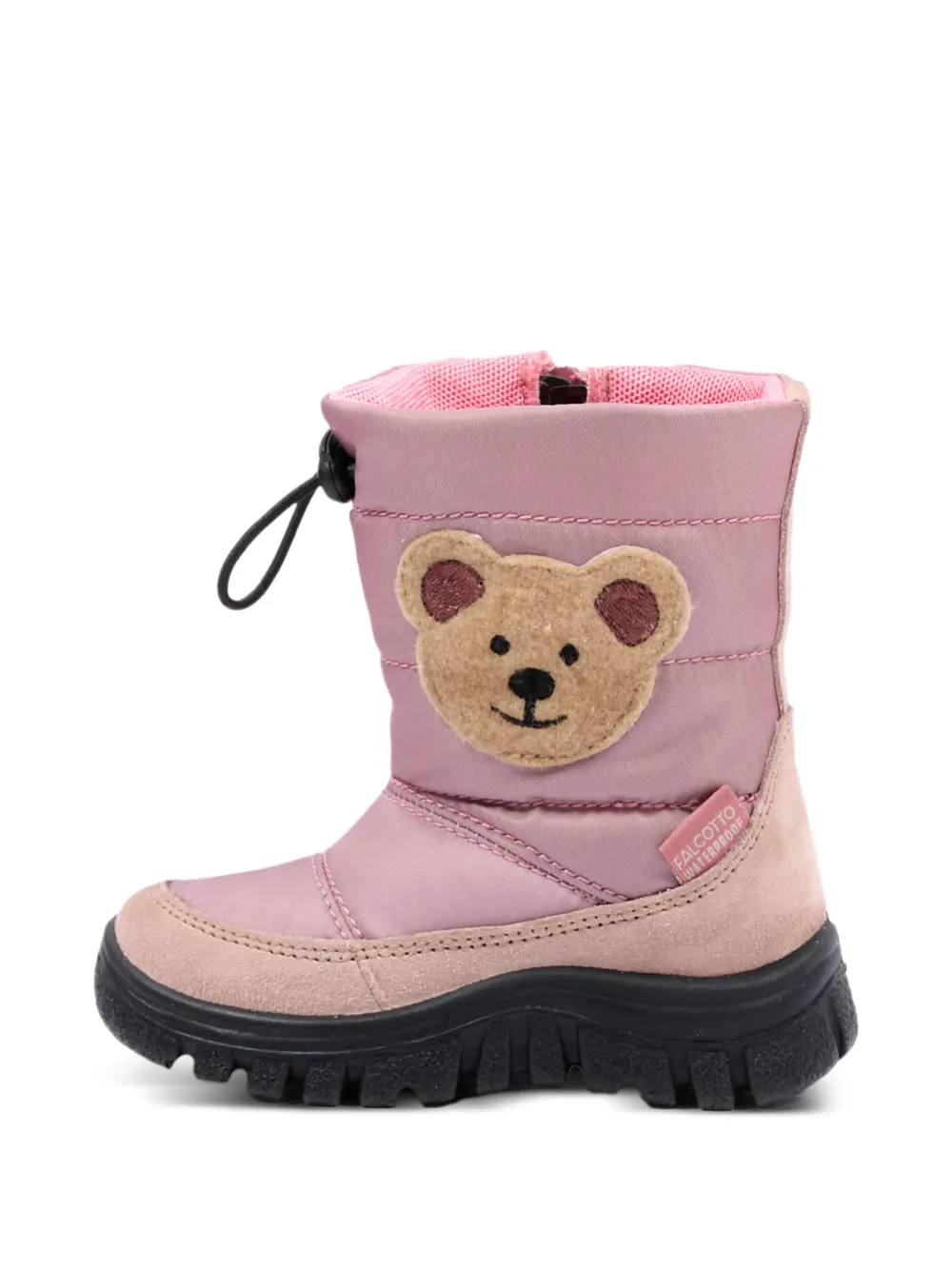 Falcotto teddy bear-patch quilted boots Roze
