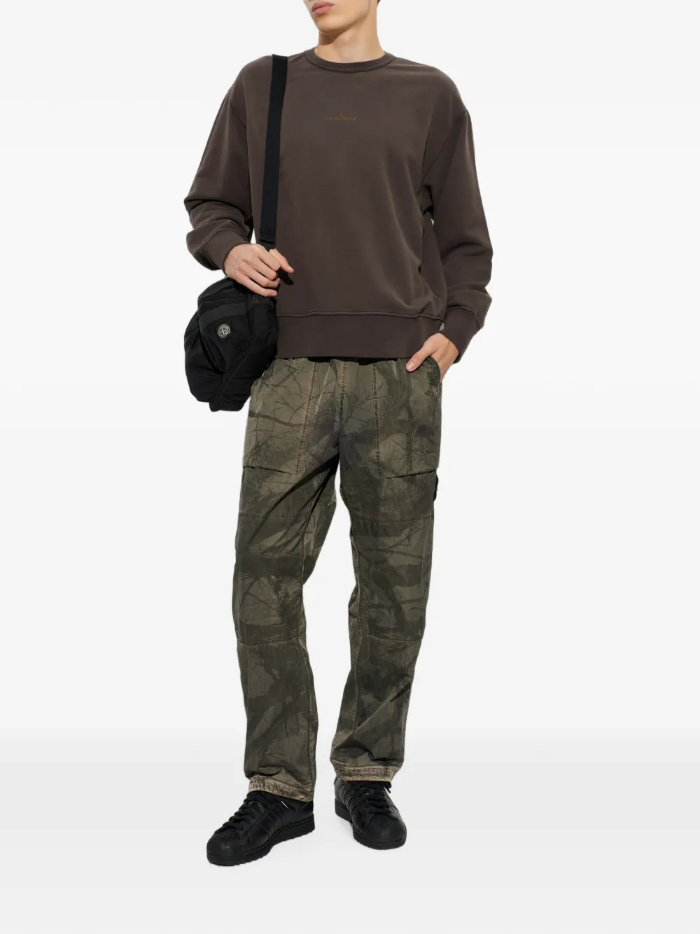 Stone Island Straight broek met logopatch Grijs