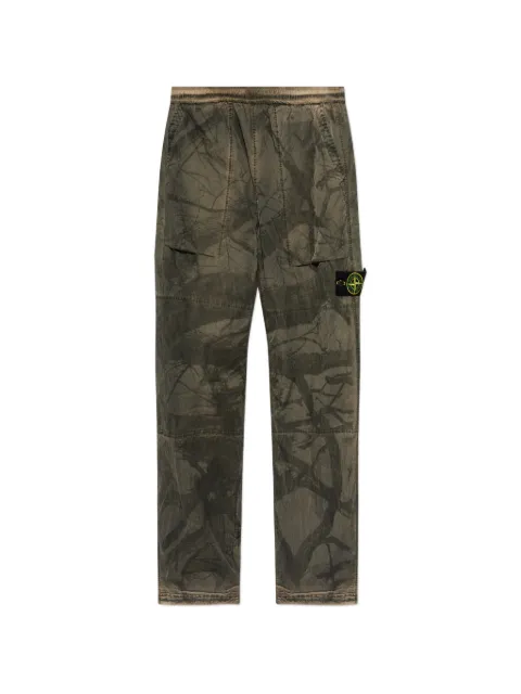 Stone Island logo-patch straight-leg trousers