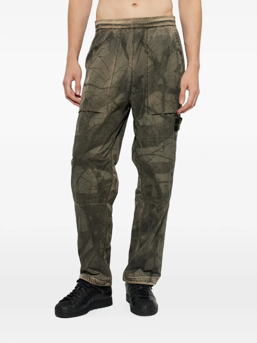 Stone Island Straight broek met logopatch Grijs