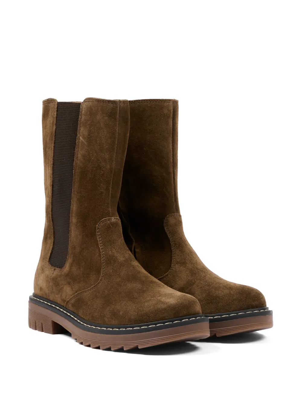 Pom D'api Kids' Suede Chelsea Boots In Brown