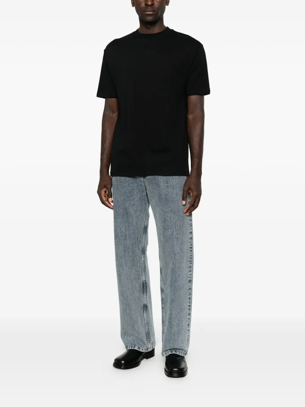 Karl Lagerfeld logo-detail round-neck T-shirt Zwart
