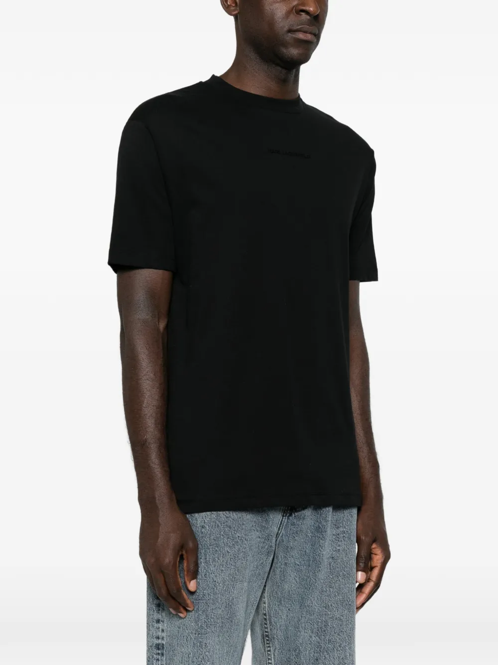 Karl Lagerfeld logo-detail round-neck T-shirt Zwart
