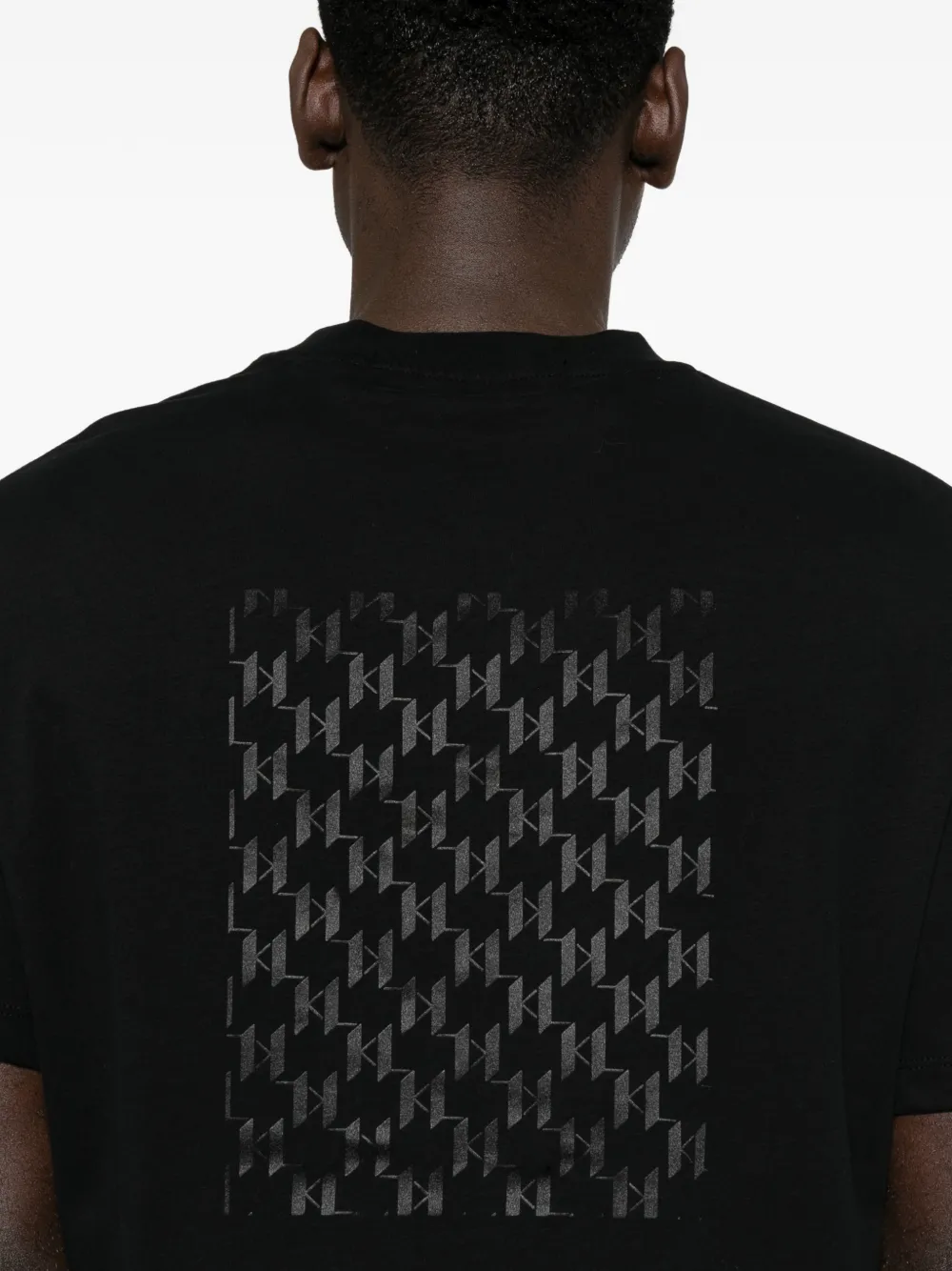 Karl Lagerfeld logo-detail round-neck T-shirt Zwart