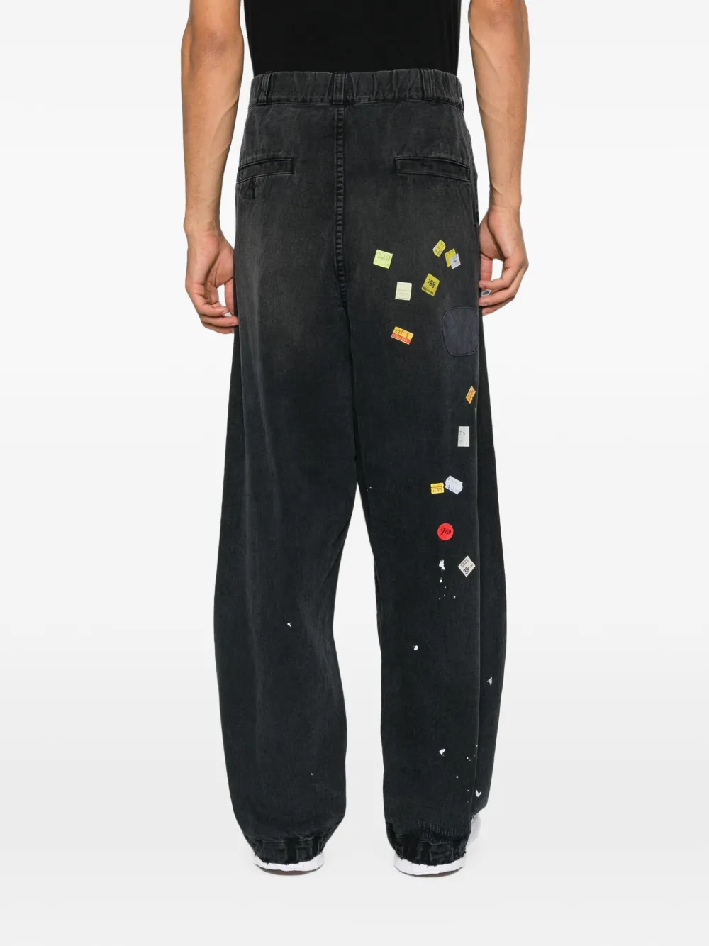 Maison MIHARA YASUHIRO patchwork ticket-print jeans Zwart