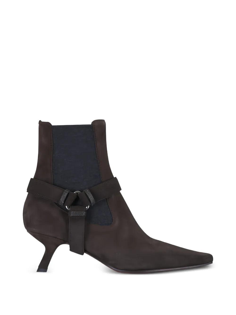 Brunello Cucinelli Suede Ankle Boots In Brown