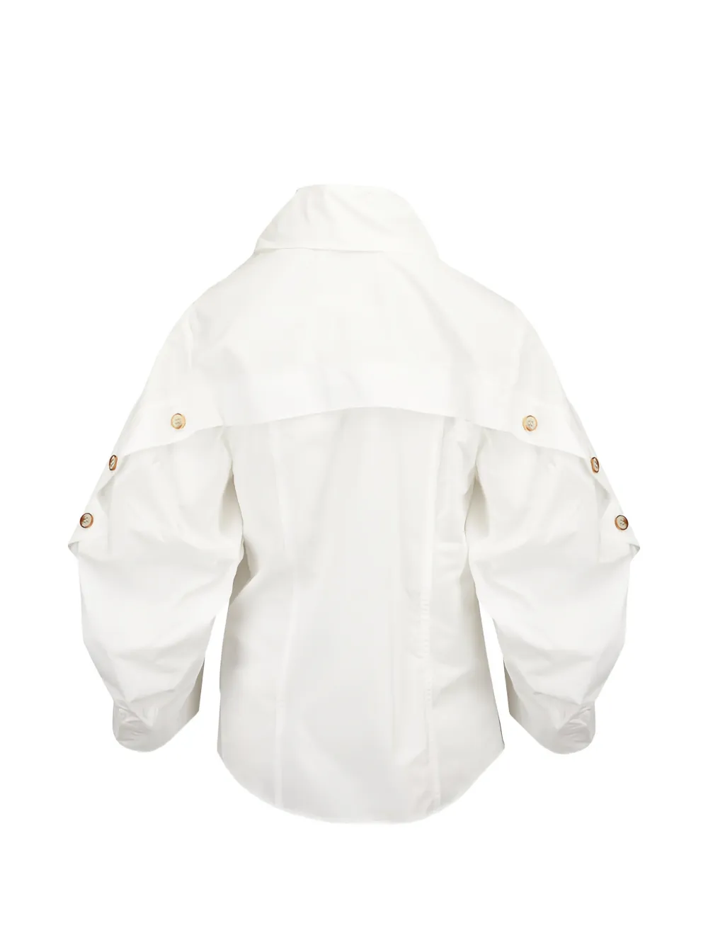 ZIMMERMANN button-embellished puff-sleeve blouse Beige
