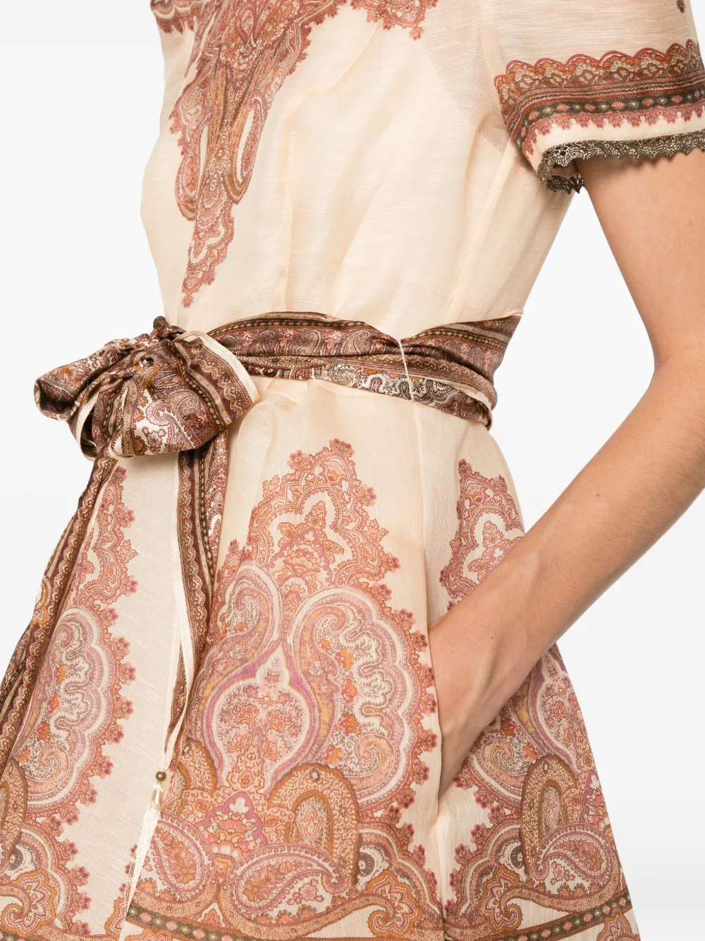 ZIMMERMANN Ascent Picnic mini-jurk met paisley-print Beige