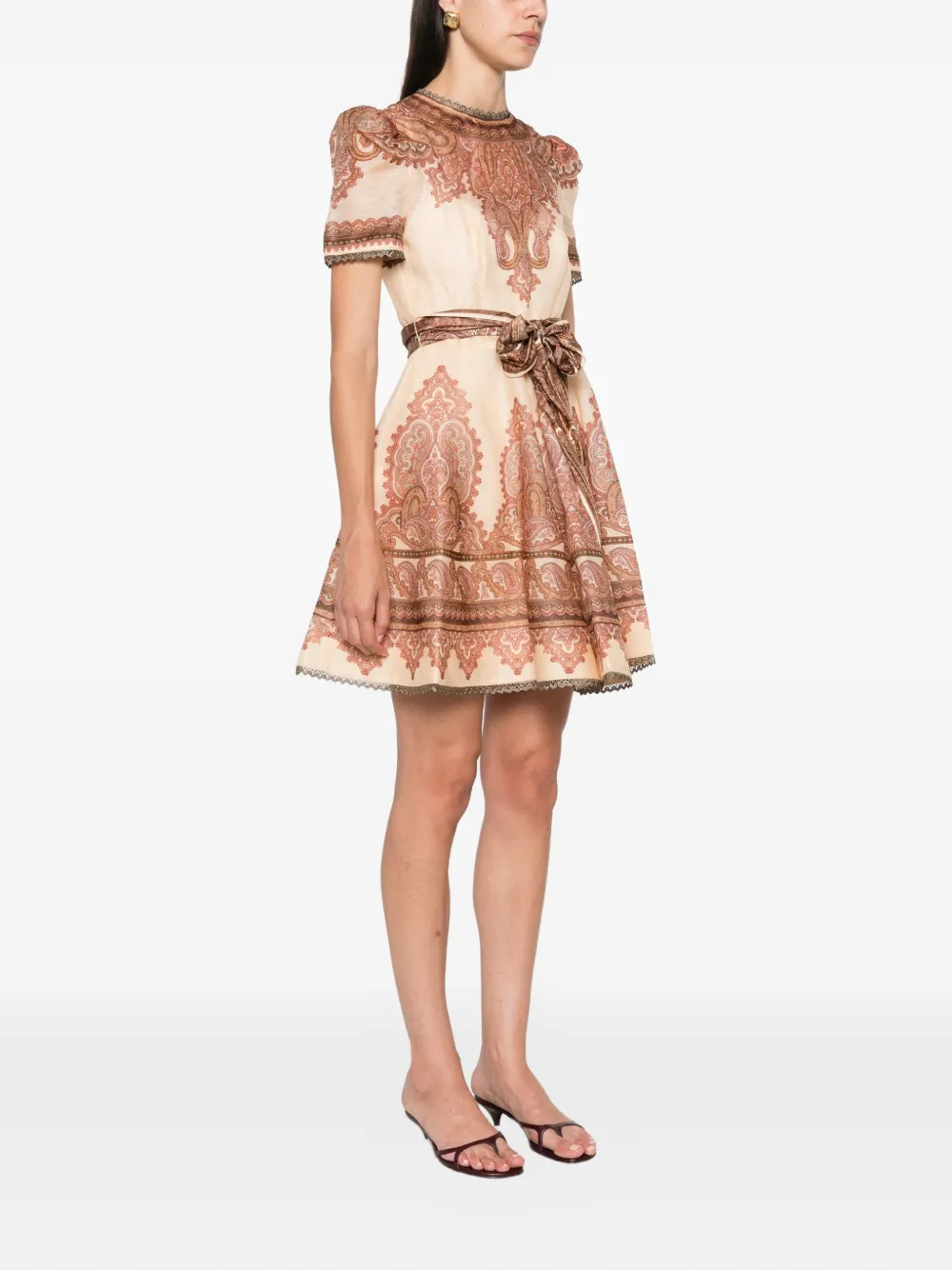 ZIMMERMANN Ascent Picnic mini-jurk met paisley-print Beige