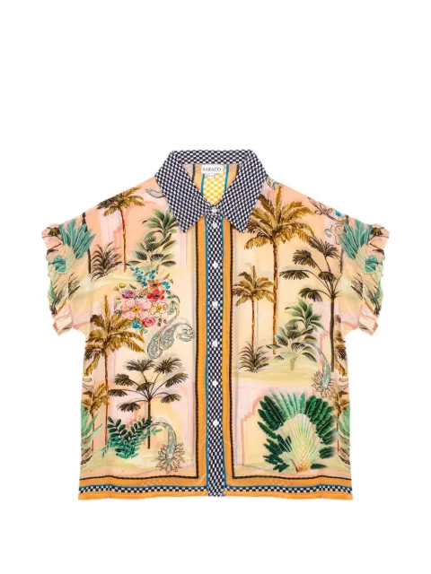 Saraco Palm Oasis ruffle-sleeve shirt