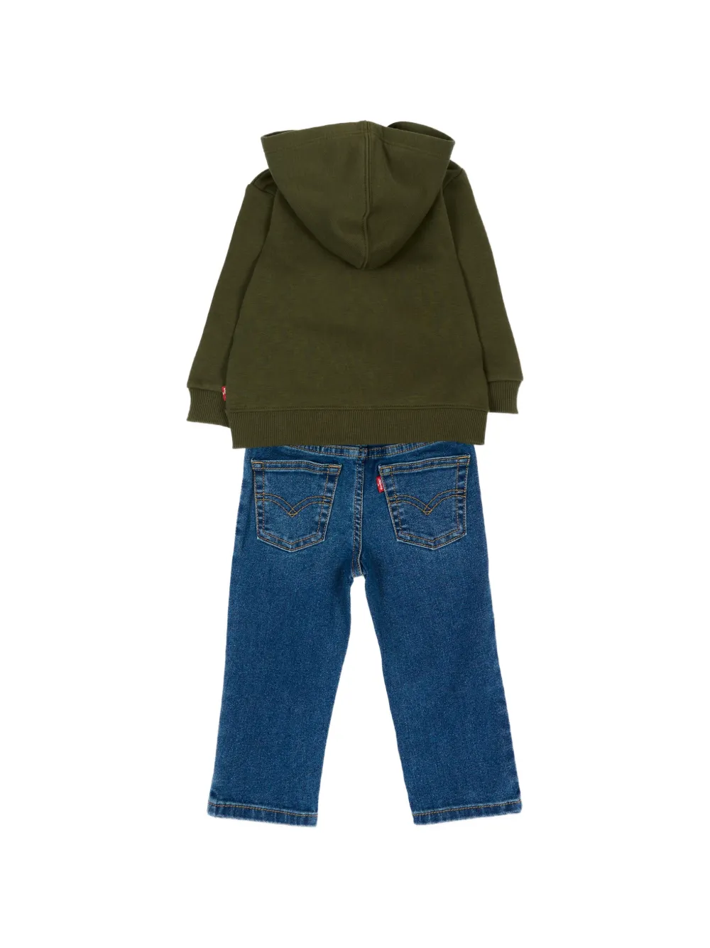 Levi's Kids Drie grafische prints hoodie en jeans met rits Blauw