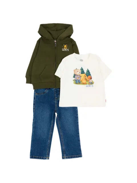 Levi's Kids graphic-print zip-up hoodie and jeans set (set of three)