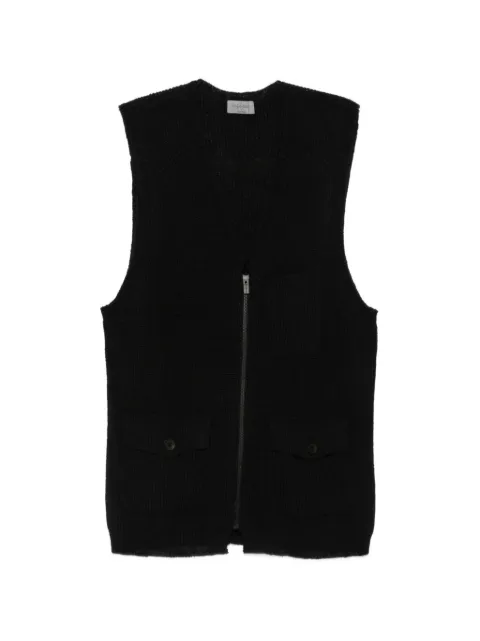 Yohji Yamamoto ribbed-knit zip-up gilet