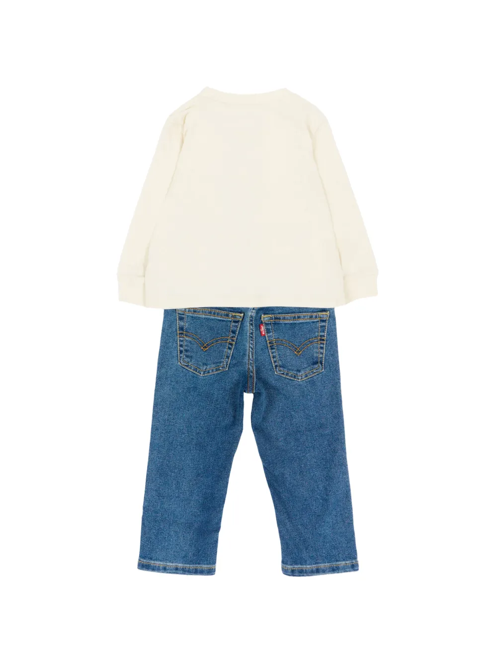 Levi's Kids Jeansset met T-shirt met lange mouwen en grafische print Blauw
