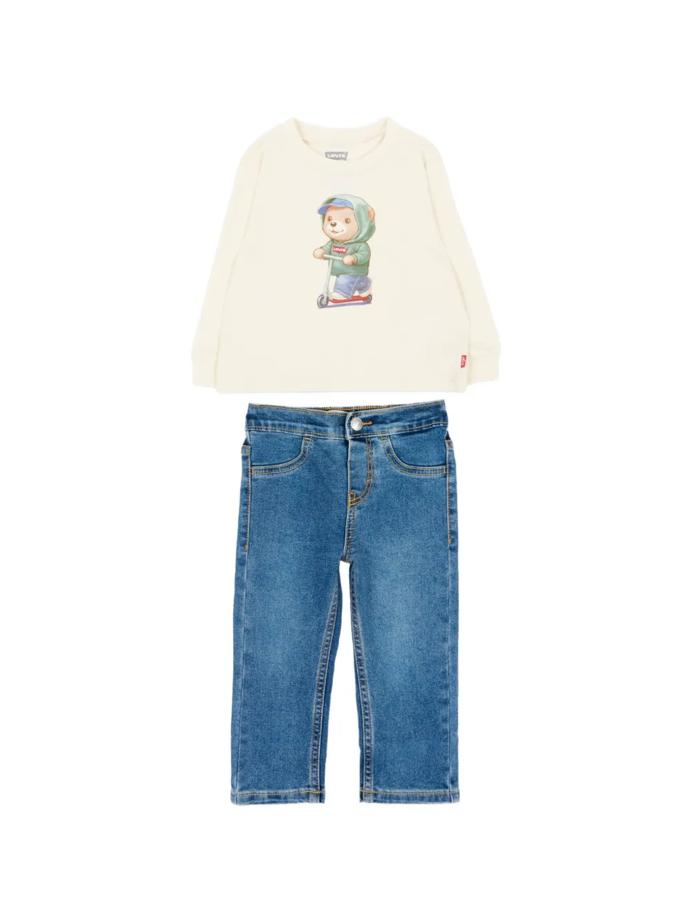 Levi's Kids graphic-print long-sleeve T-shirt jeans set - Blau