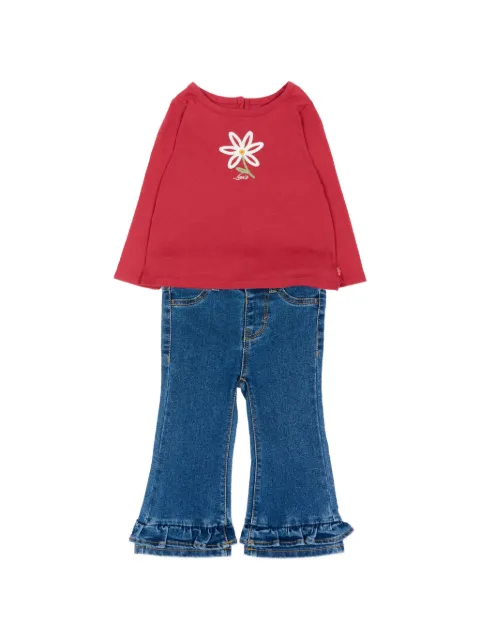 Levi's Kids floral-print ruffled-hem track pants