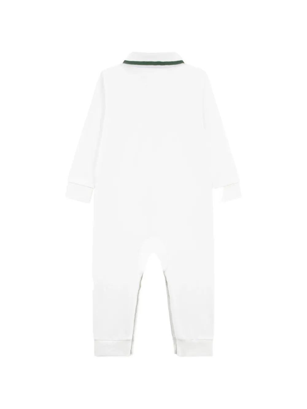 Lacoste Kids logo-patch long-sleeve romper Wit