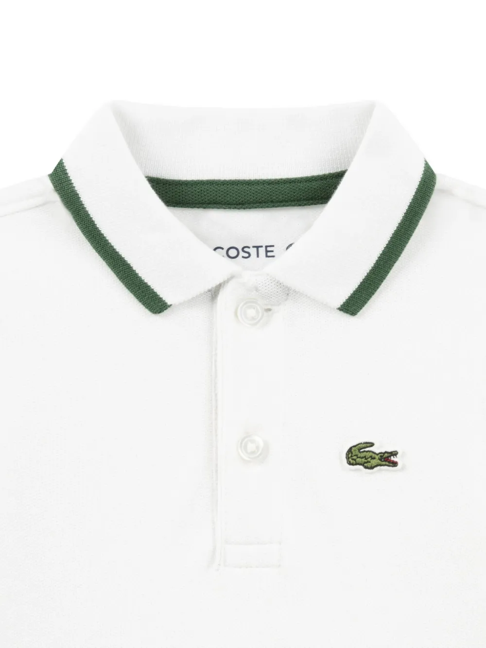 Lacoste Kids logo-patch long-sleeve romper Wit