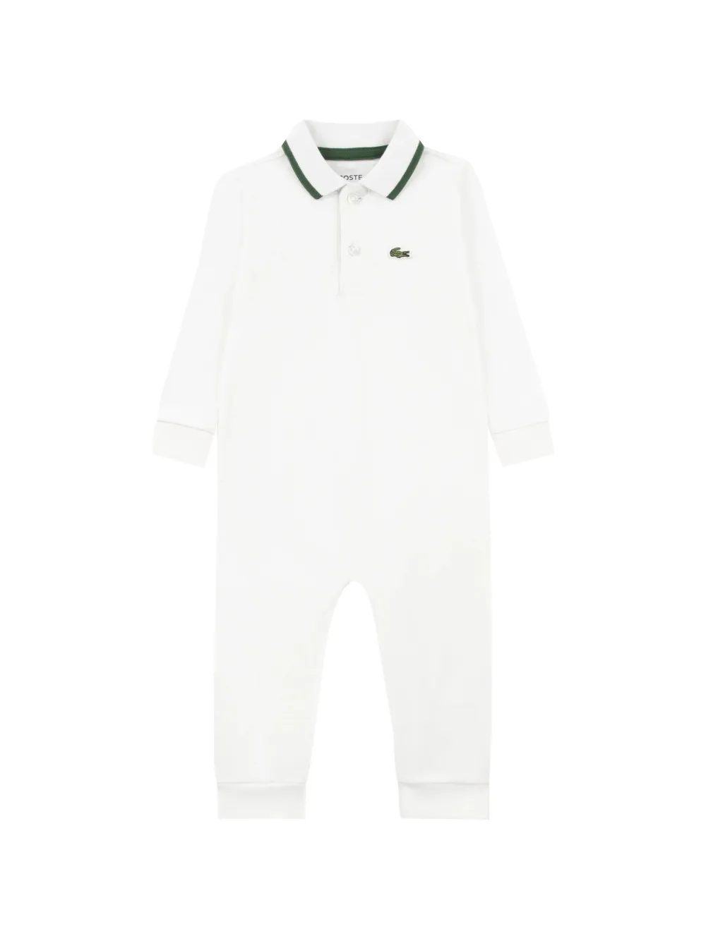 Lacoste Kids grenouillère à patch logo et manches longues - Blanc