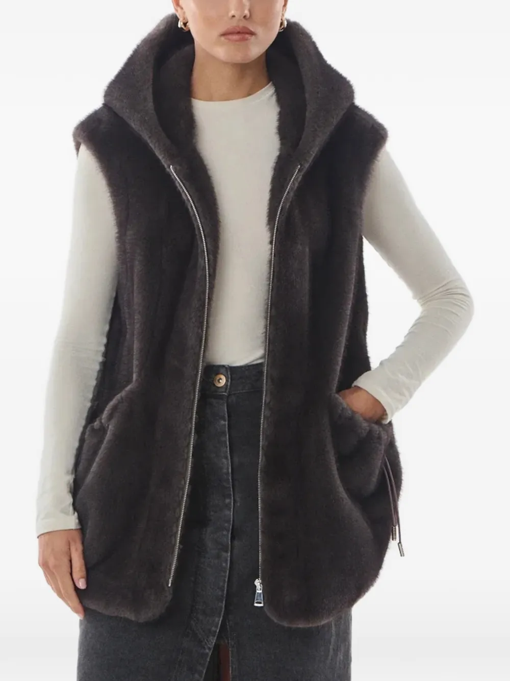 Giovanni Paris Maury faux-fur waistcoat