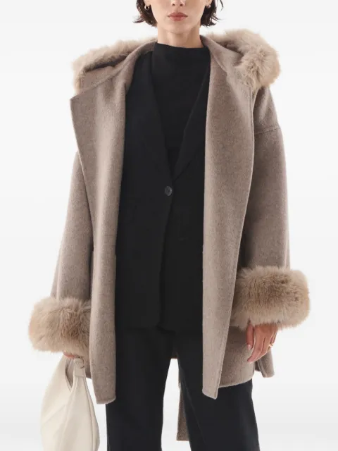 Giovanni Paris manteau Carolina bordé de fourrure artificielle à capuche