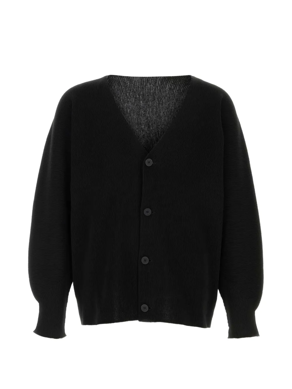 Homme Plissé Issey Miyake plissé-effect V-neck cardigan - Nero