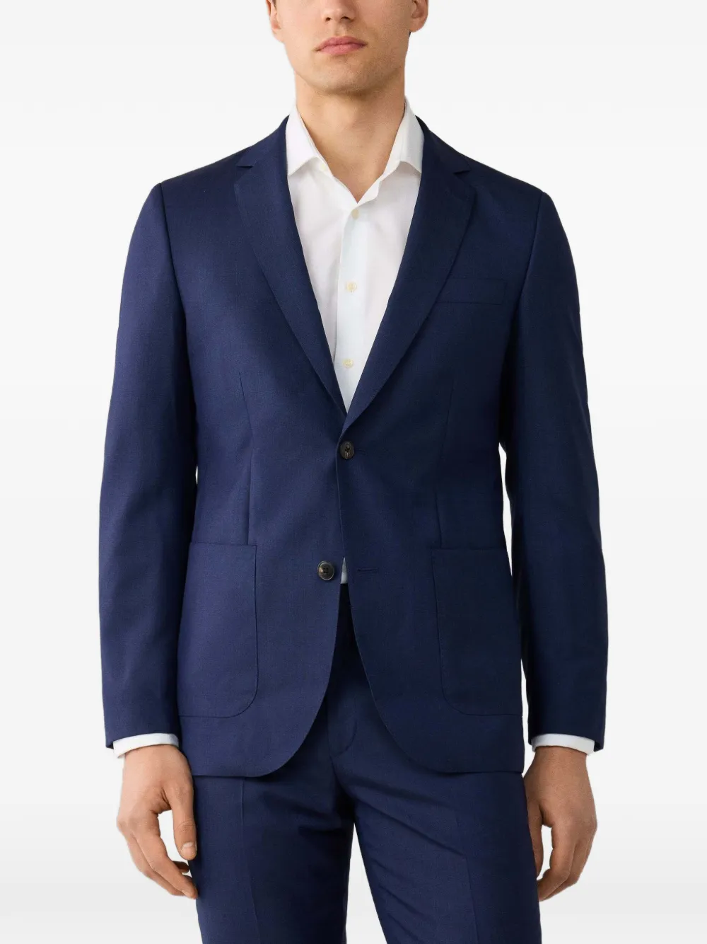 Hackett London Rustic Tropical single-breasted wool suit - Blu