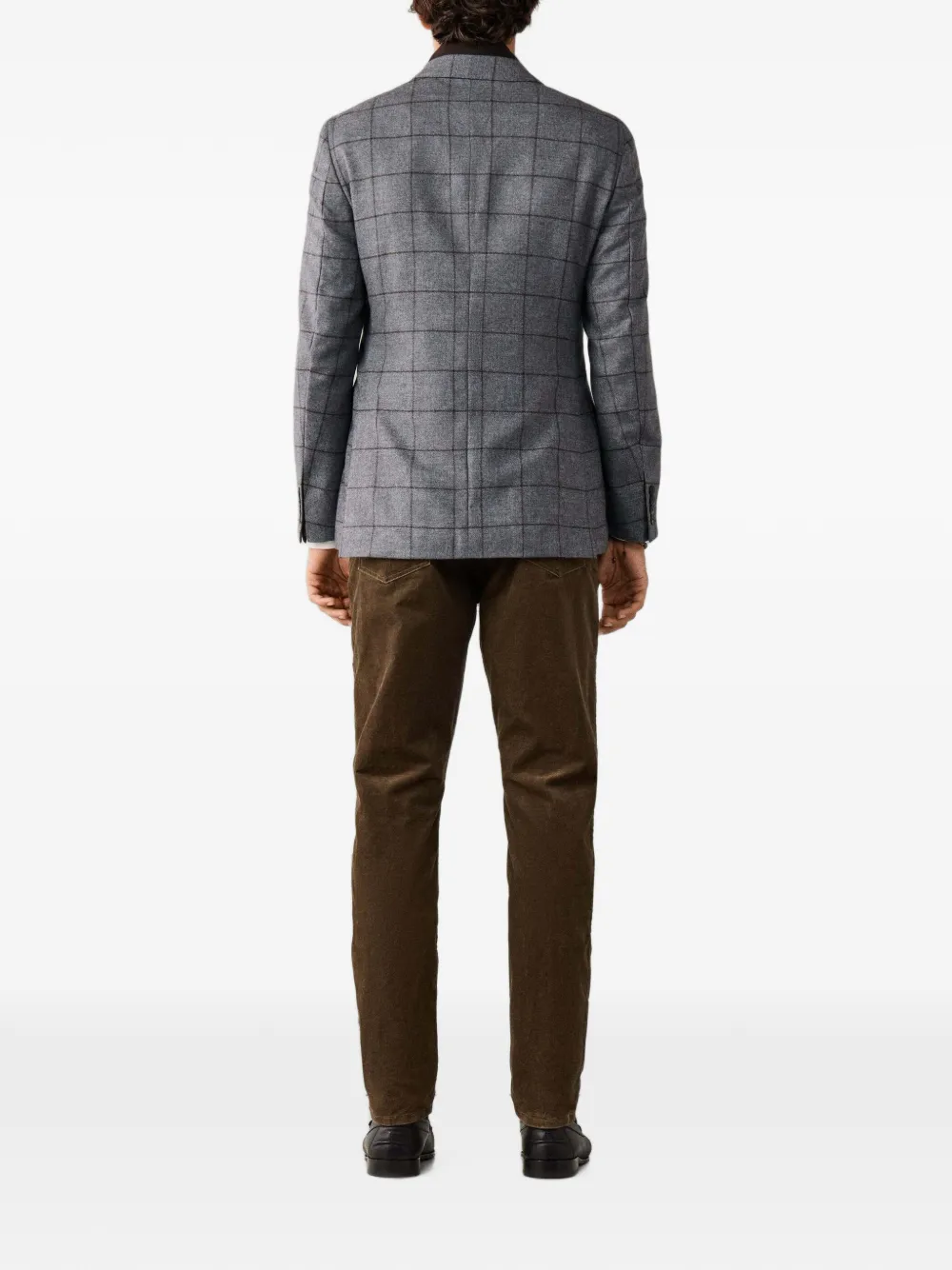 Hackett London Geruite blazer met slabbetje Grijs