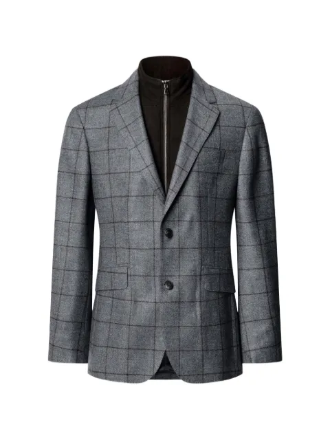 Hackett London windowpane-check bib-detail blazer