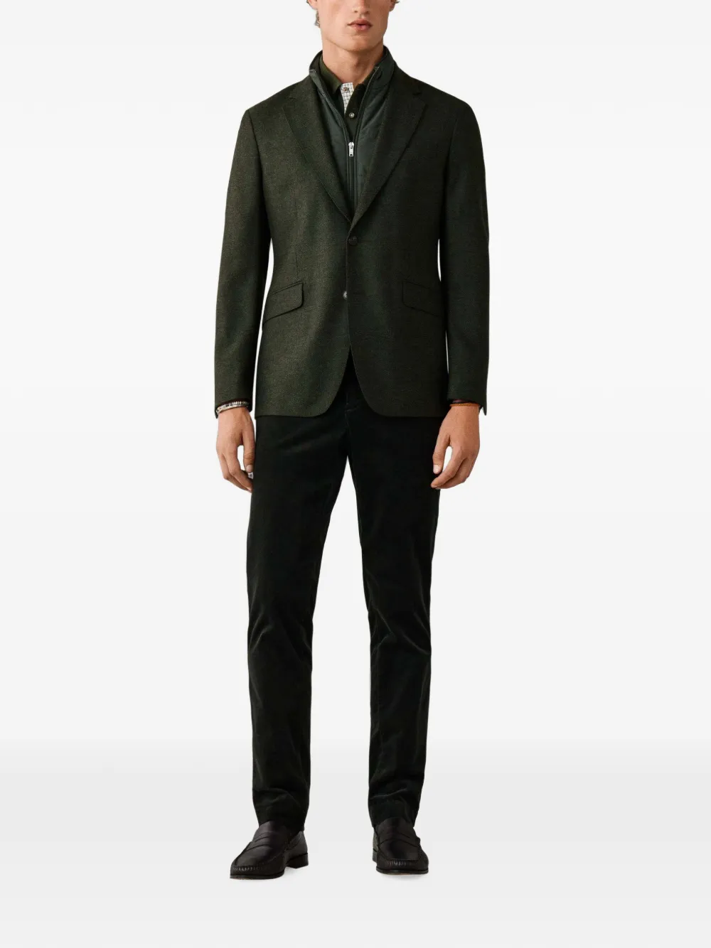 Hackett London Blazer met enkele rij knopen Groen