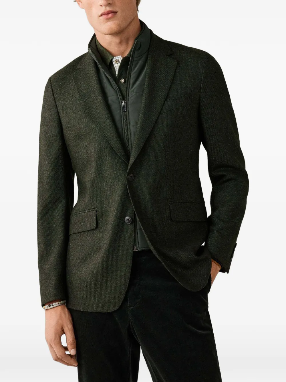 Hackett London Blazer met enkele rij knopen Groen