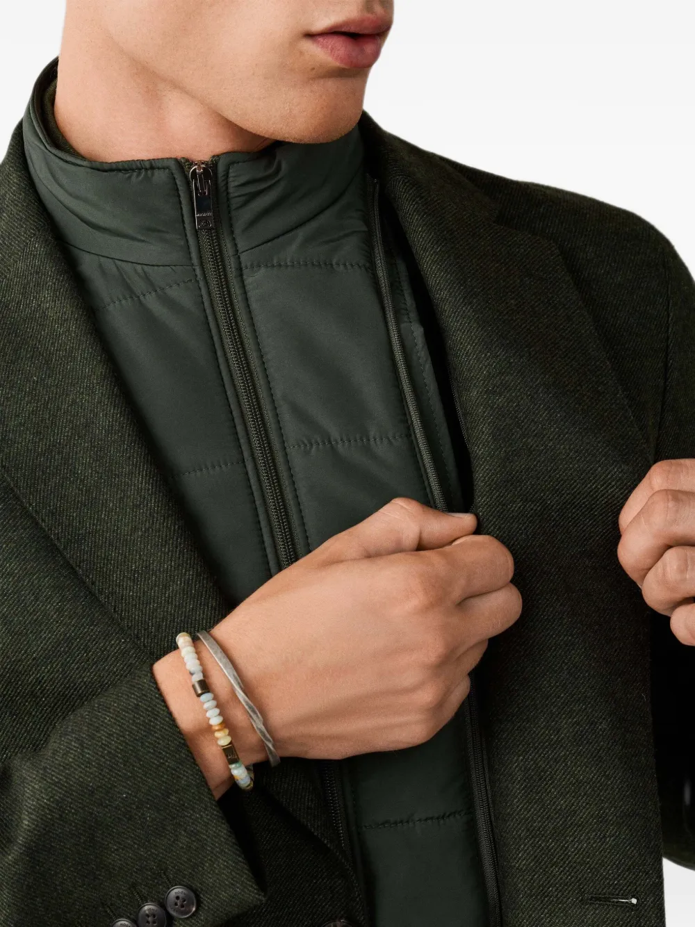 Hackett London Blazer met enkele rij knopen Groen
