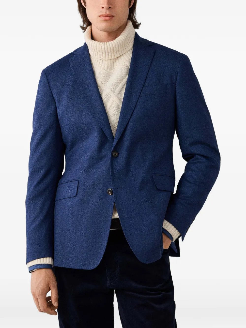Hackett London Blazer met enkele rij knopen Blauw