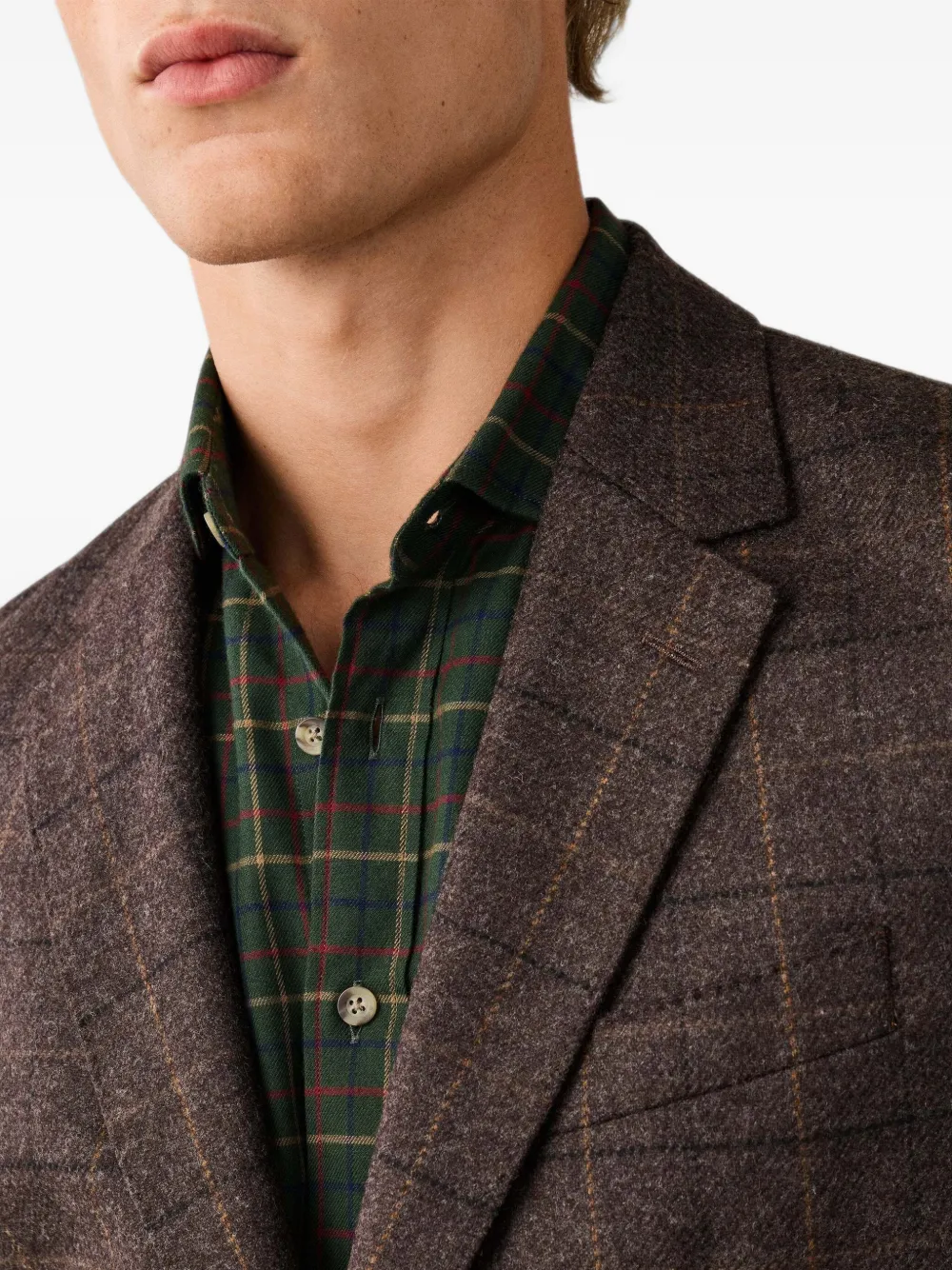 Hackett London Blazer met enkele rij knopen Bruin