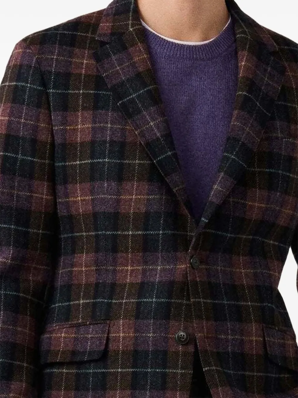 Hackett London Check-pattern Single-breasted Blazer In Multi