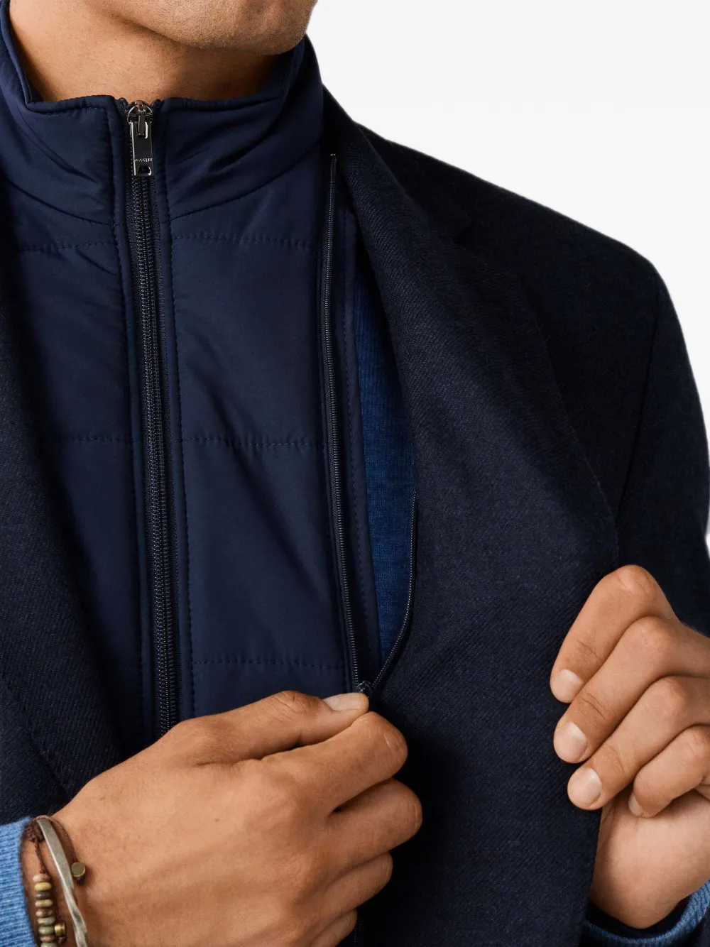 Hackett London Blazer met enkele rij knopen Blauw