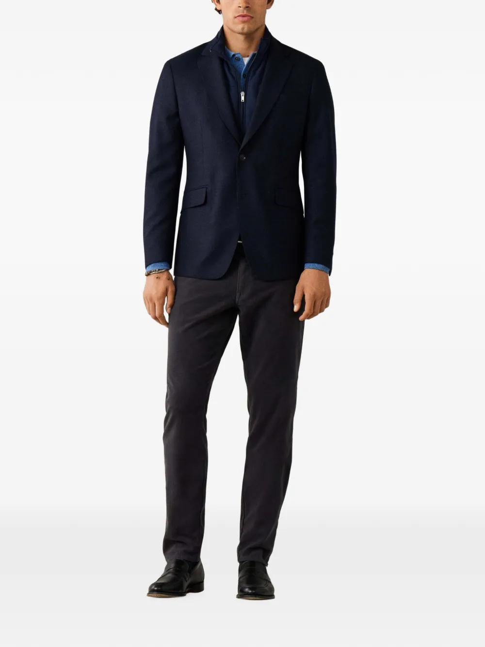 Hackett London Blazer met enkele rij knopen Blauw
