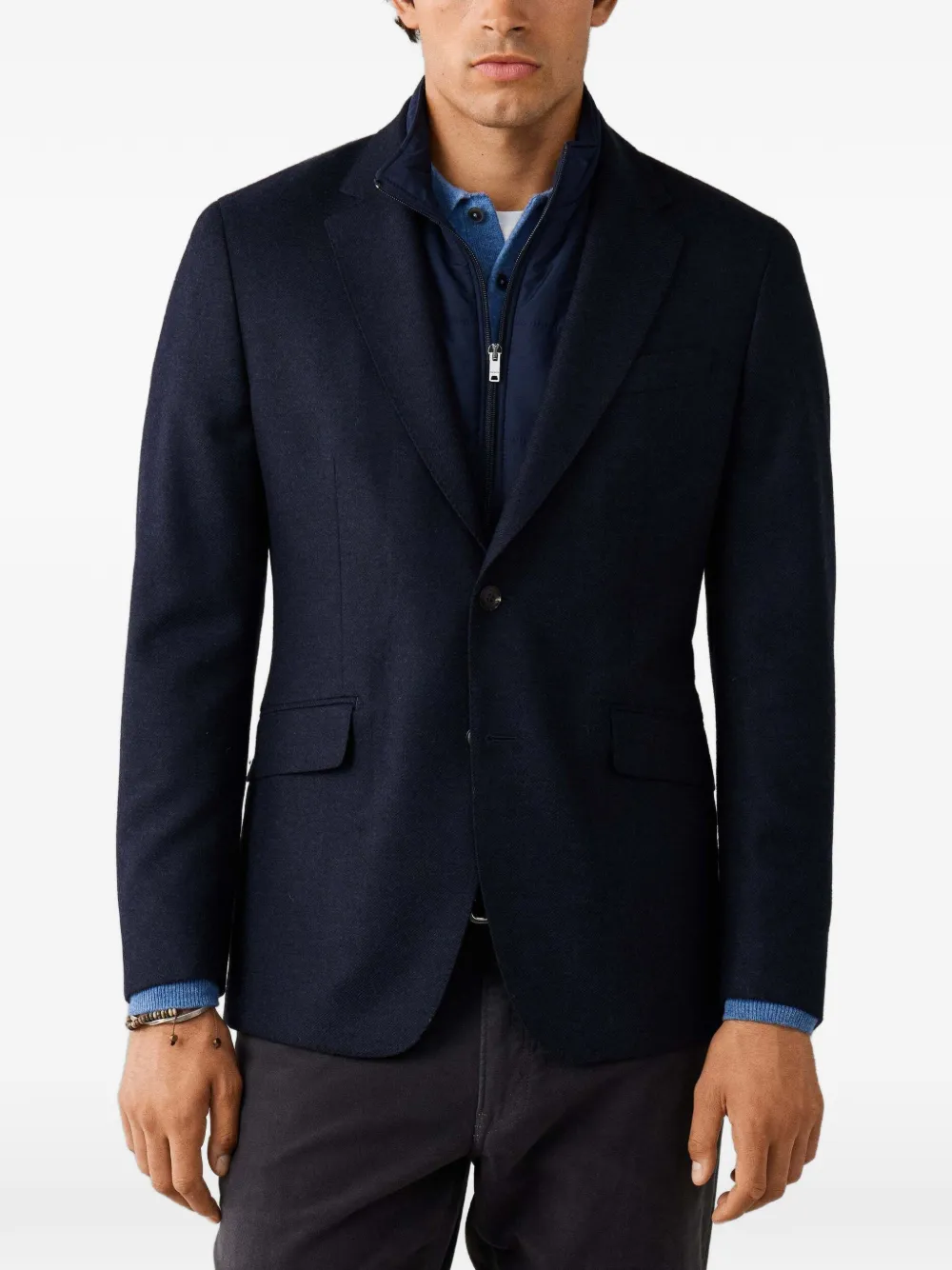 Hackett London Blazer met enkele rij knopen Blauw