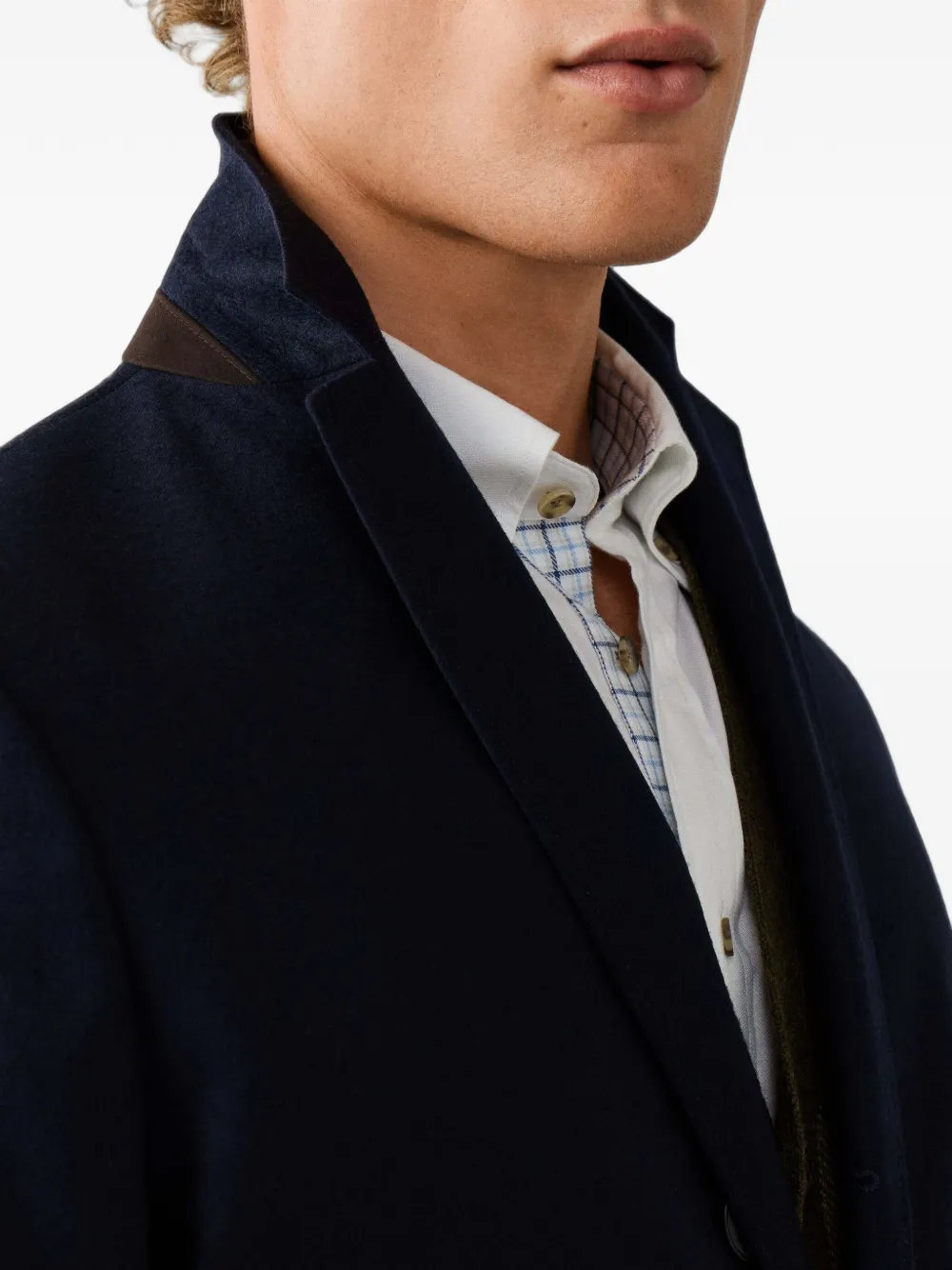 Hackett London Wollen flanellen jas Blauw