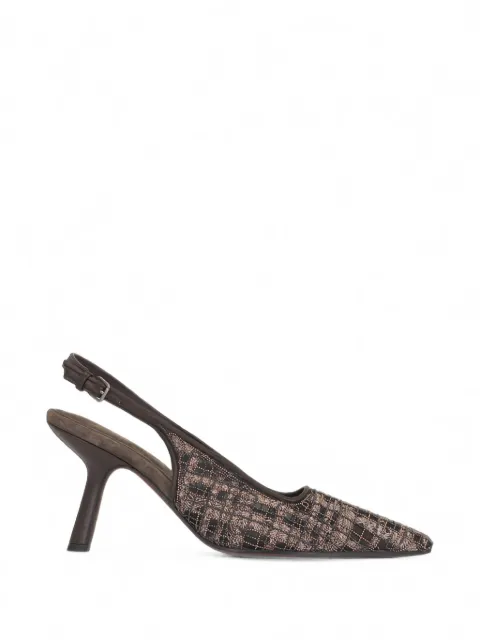 Brunello Cucinelli bead-embellished check pumps