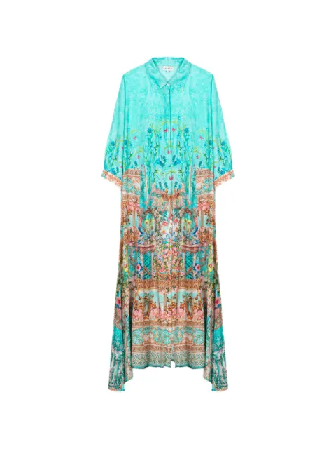 Saraco floral-print asymmetric-hem midi dress