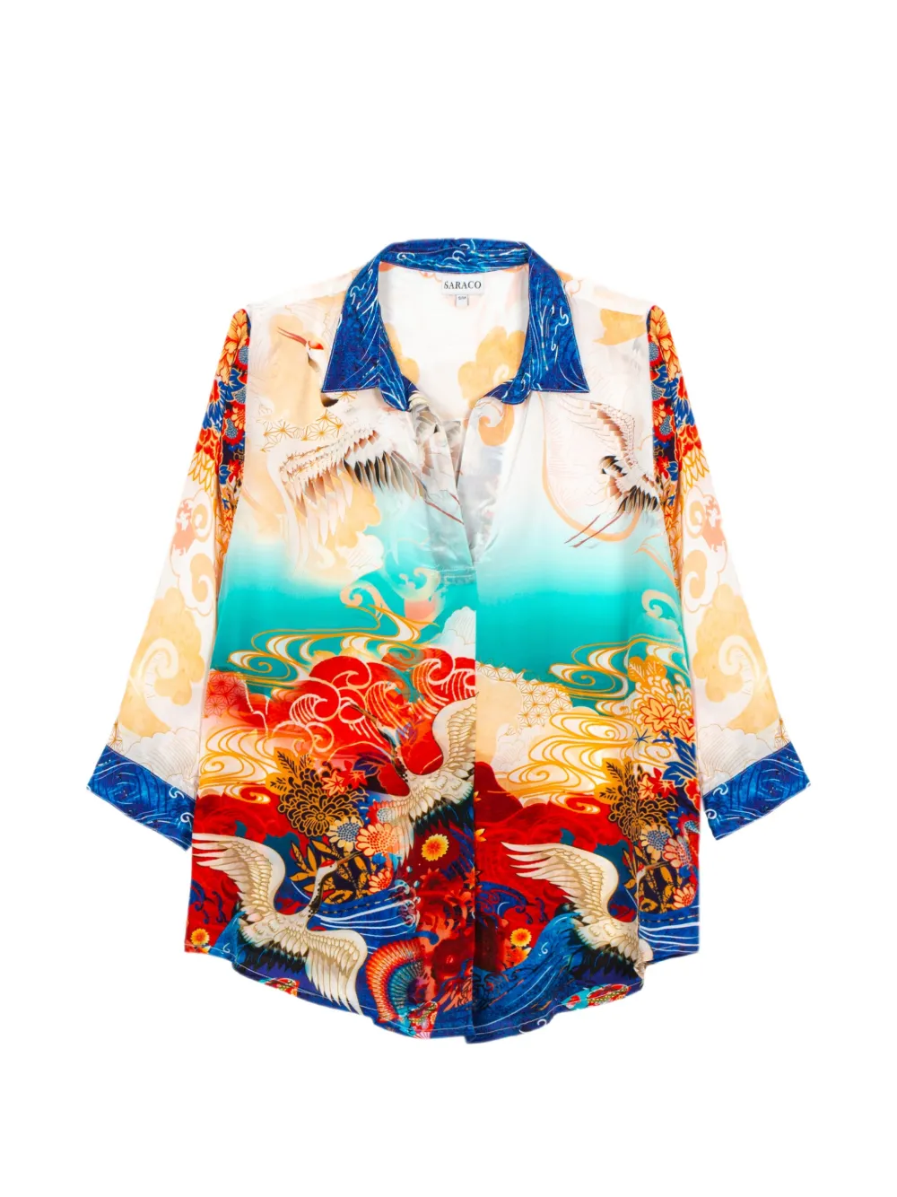 Saraco graphic-print V-neck blouse - Multicolore