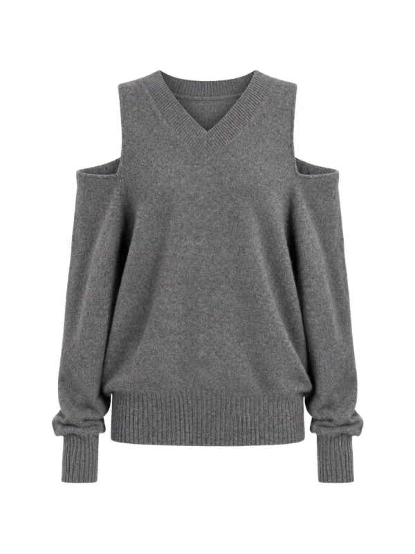 Simone Rocha Embellished Cut-out Sweater in Grey