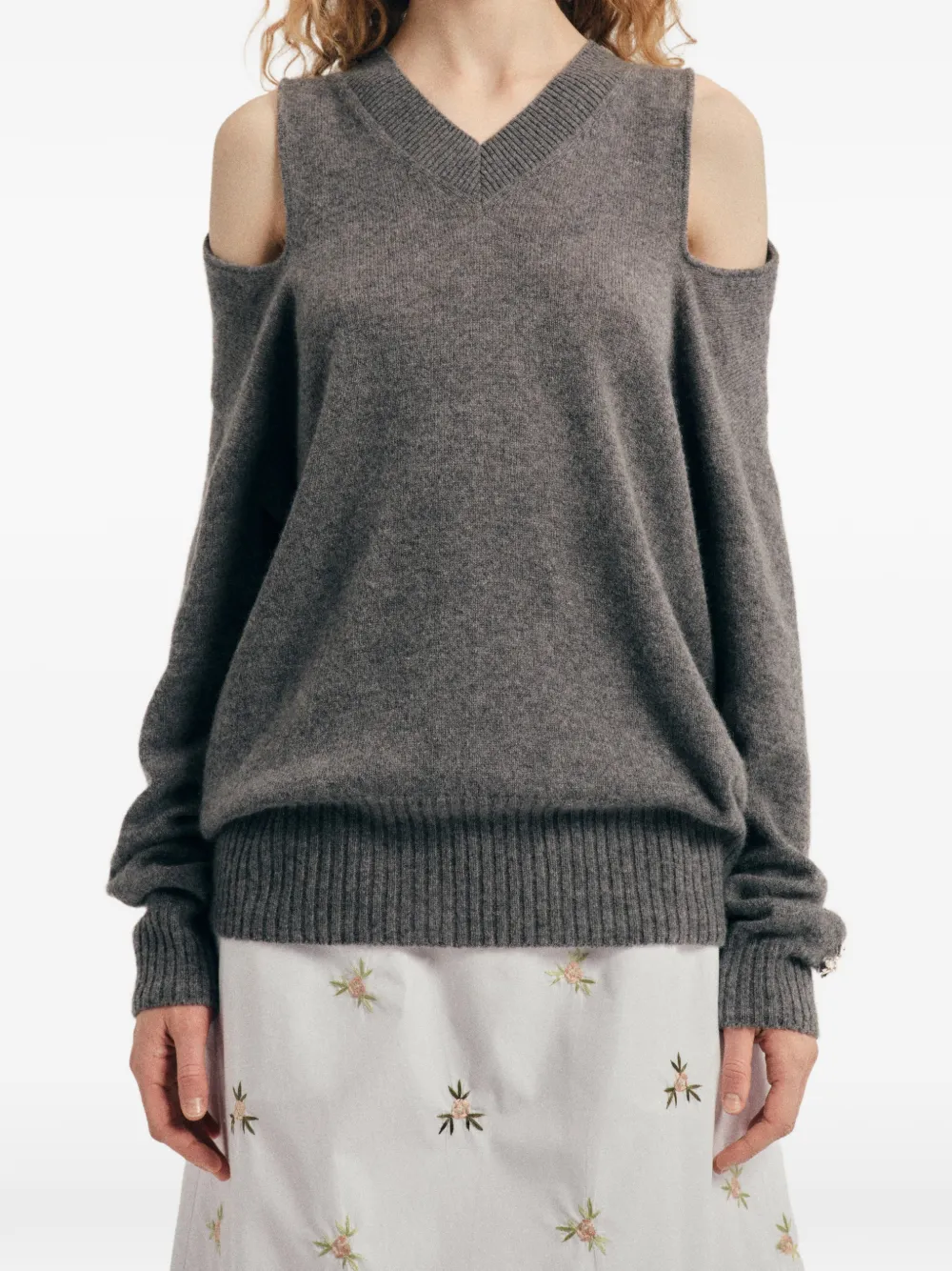 Simone Rocha Verfraaide trui met uitgesneden details Grijs