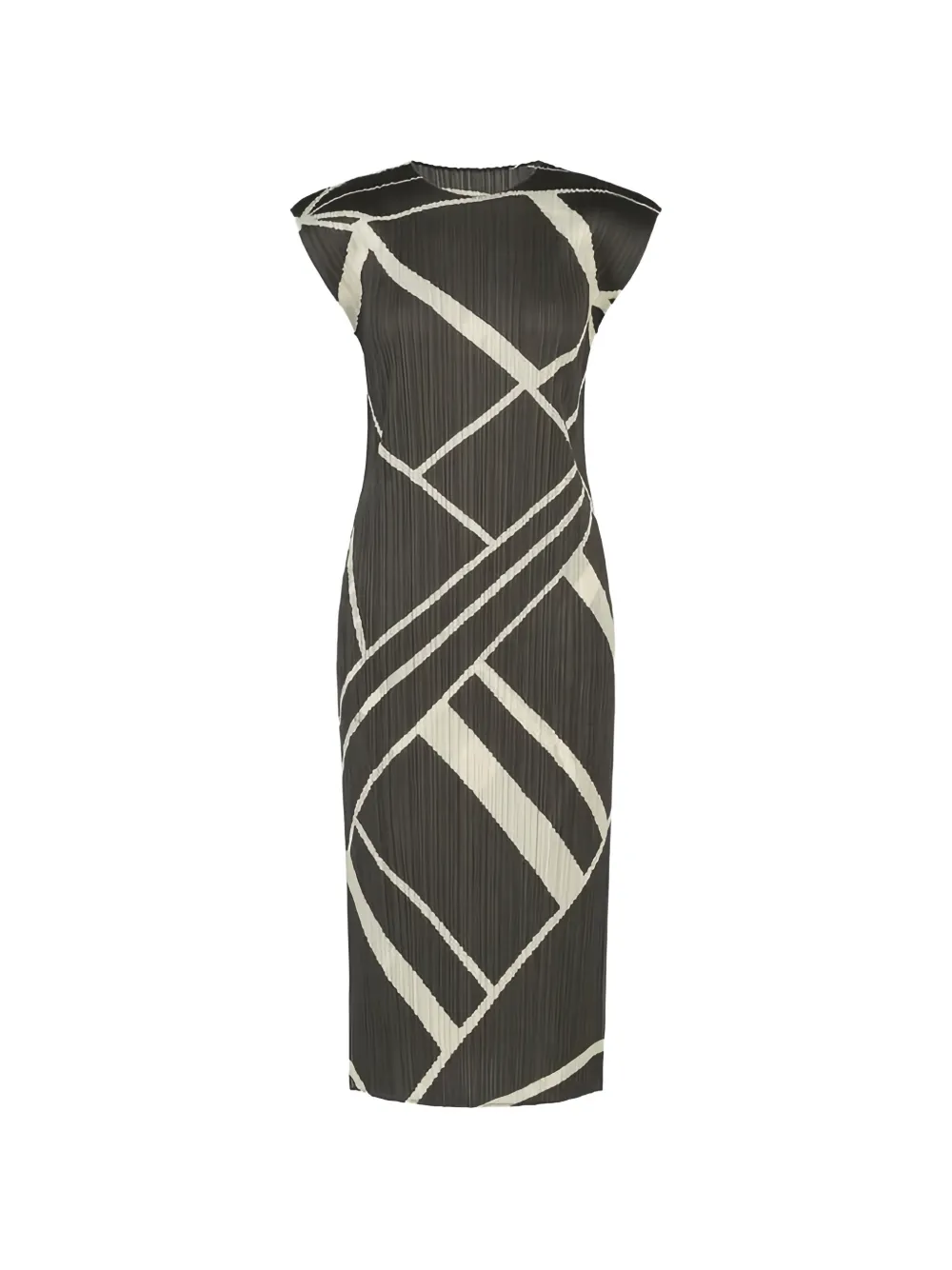 Pleats Please Issey Miyake Fold Line pleated midi dress - Grigio