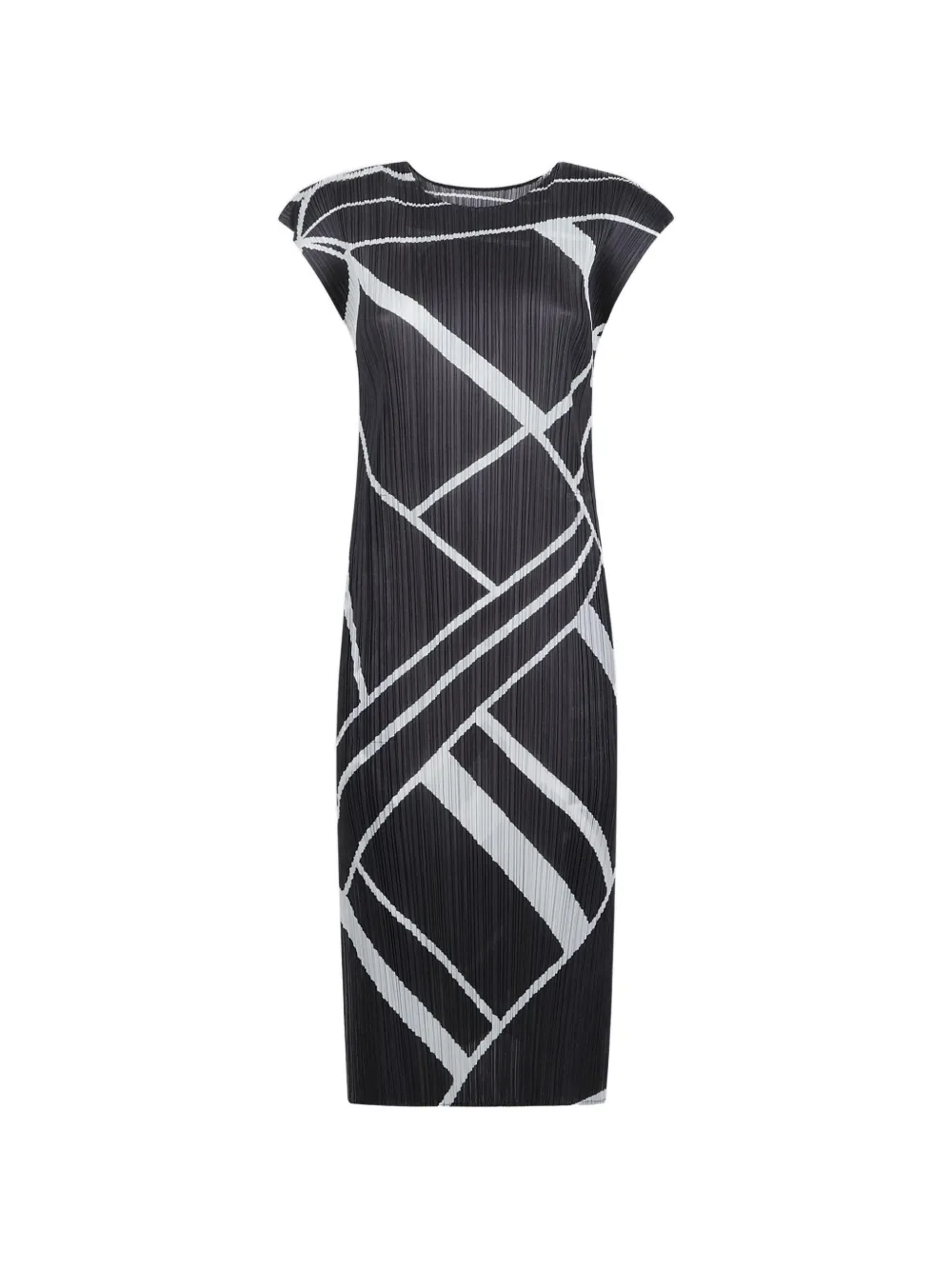 Pleats Please Issey Miyake Fold Line geplooide midi-jurk Grijs