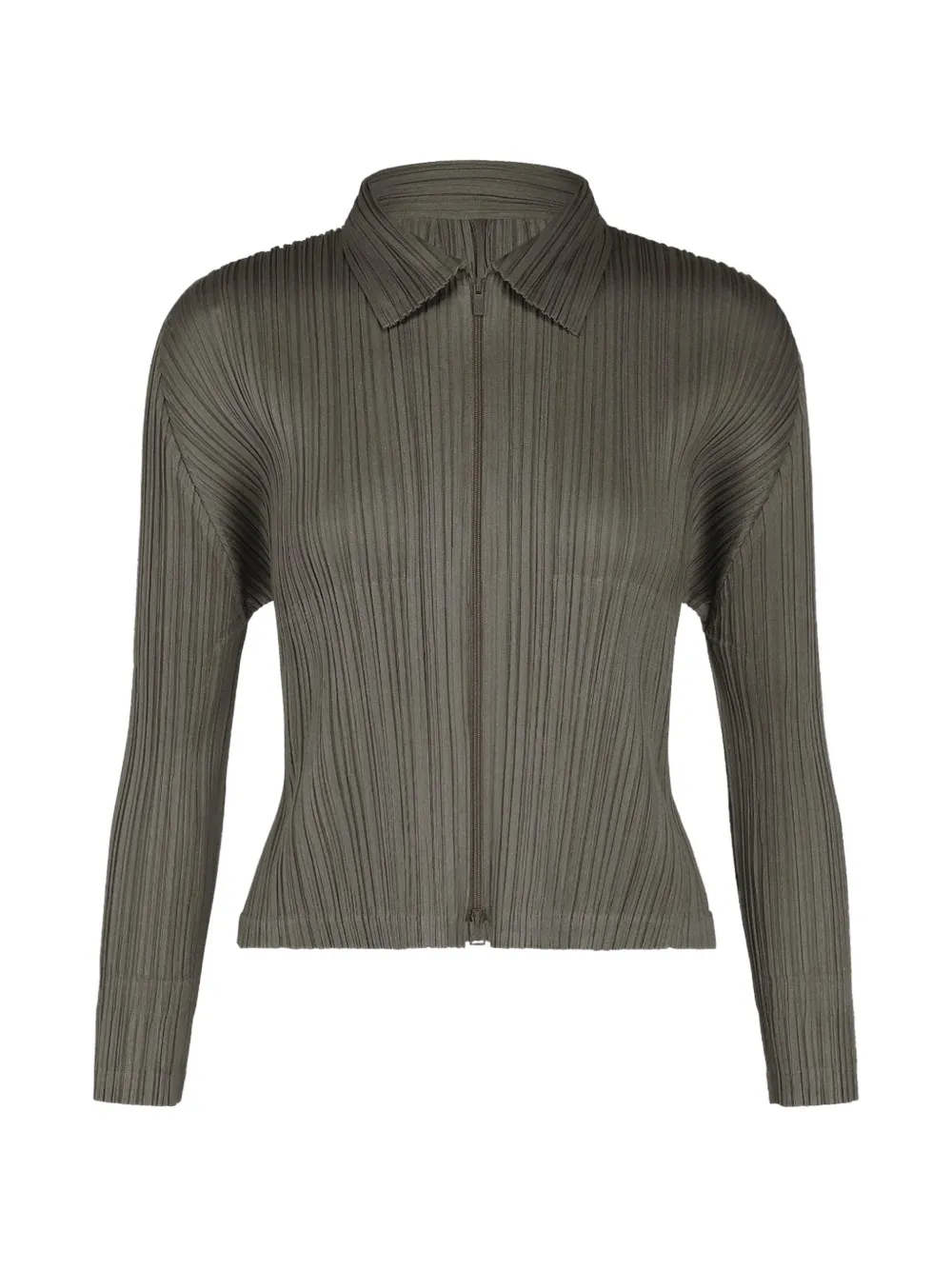 Pleats Please Issey Miyake pleated zip-up shirt