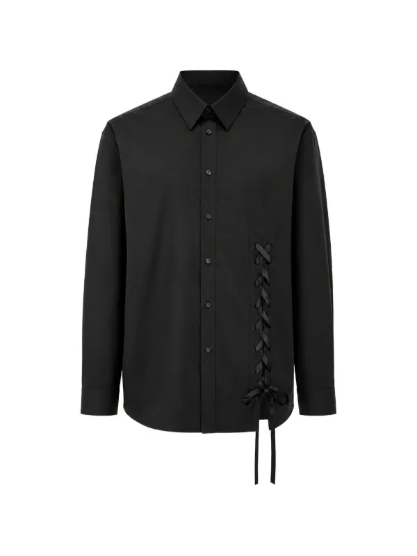 Simone Rocha Lace-up Detail Shirt in Black