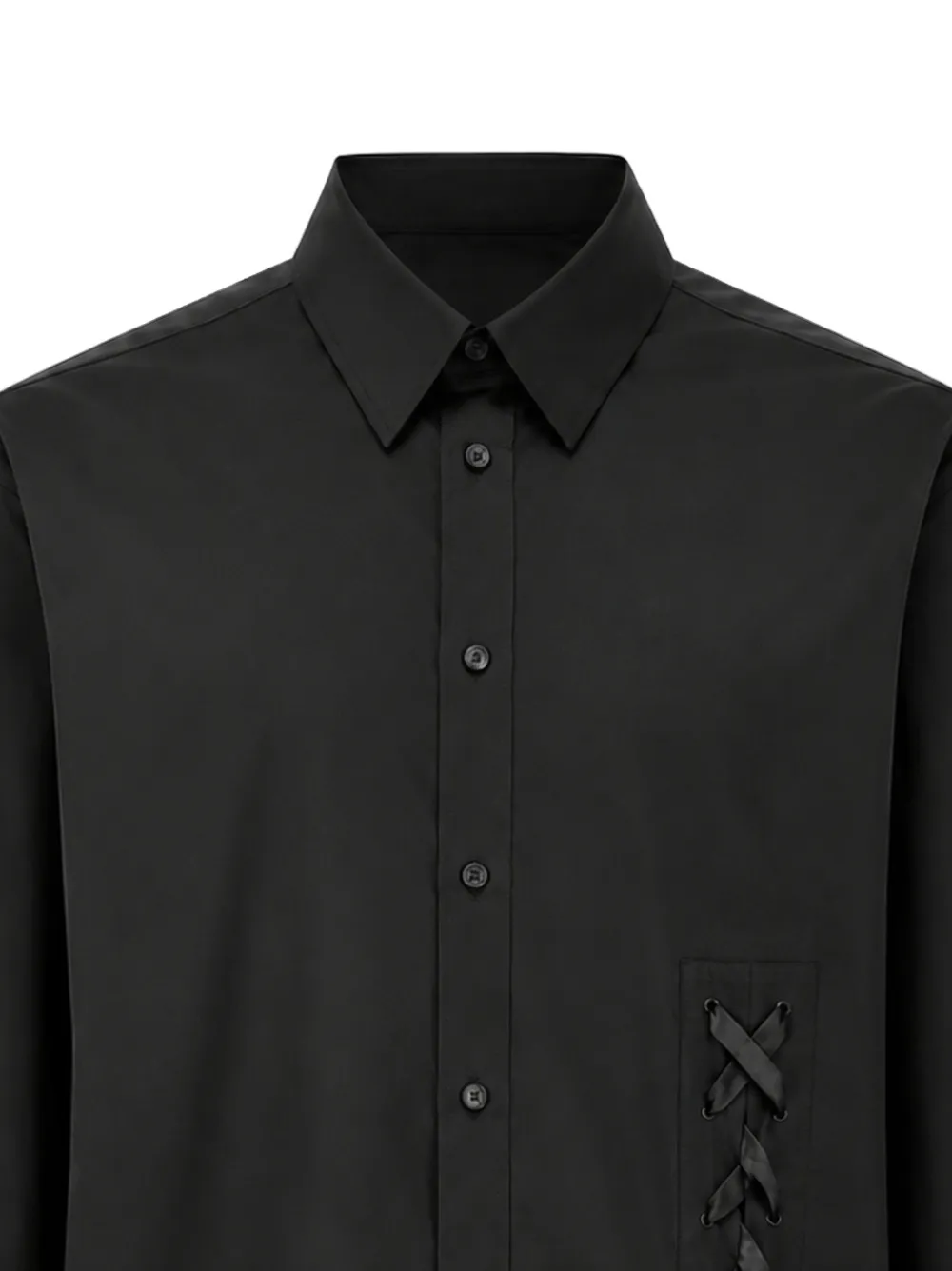 Simone Rocha Lace-up Detail Shirt in Black, view 2
